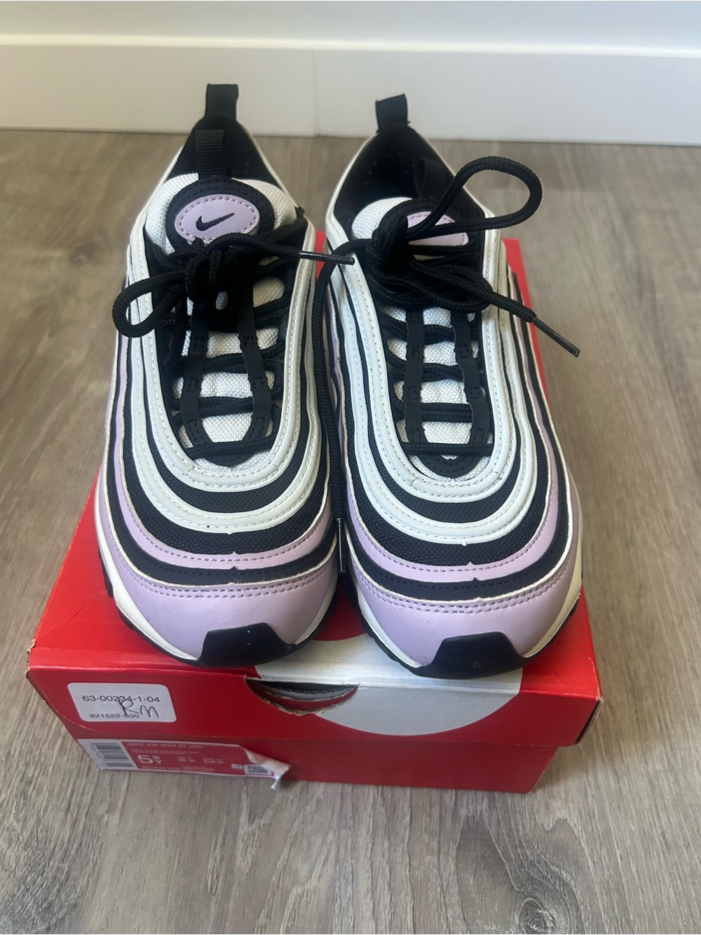 Nike Kids Sneakers - Black, White & Light Purple size 5Y Big Girl